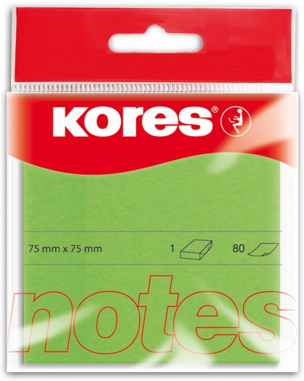 KORES YAPIŞKANLI NOT KAĞ 75X75MM NEON YEŞİL 100YP 47077