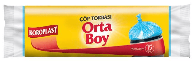 KOROPLAST ÇÖP TORBASI GÜÇLÜ ORTA 55x60 15 Lİ ST01500319