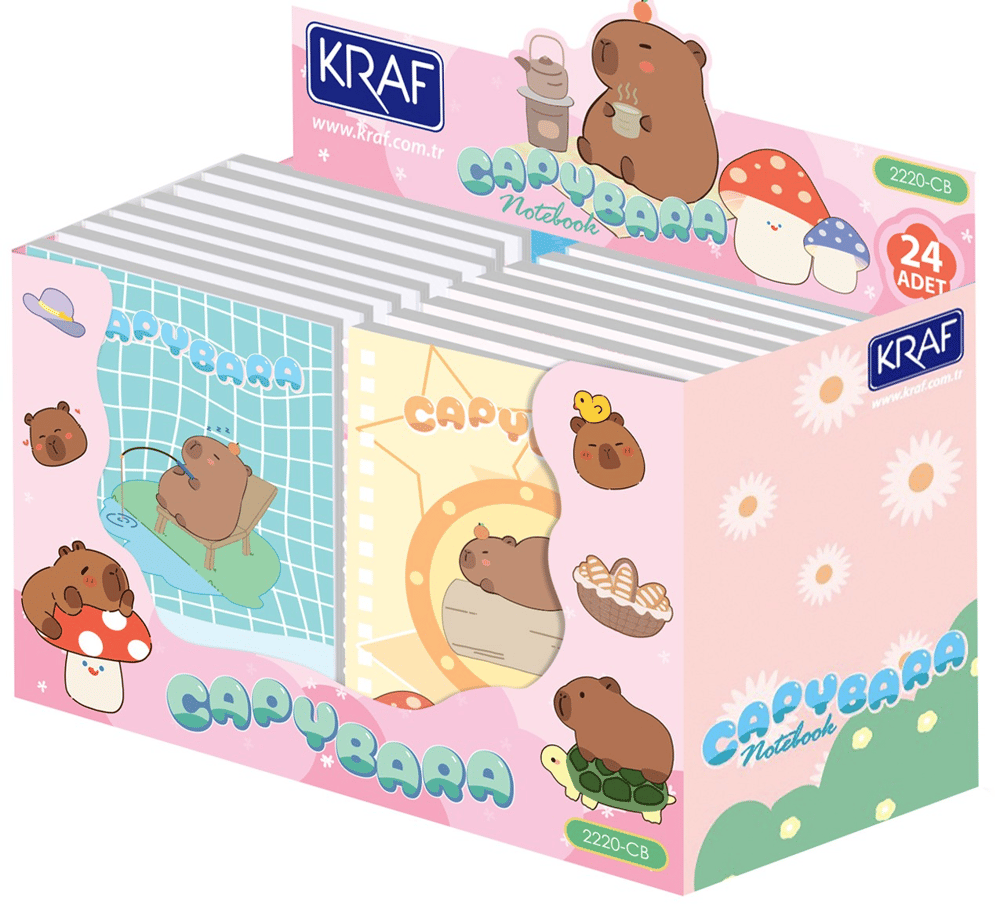 KRAF BLOKNOT + INDEX (PP) + YAPIŞKANLI NOT KAĞIDI SET CAPYBARA 2220CB