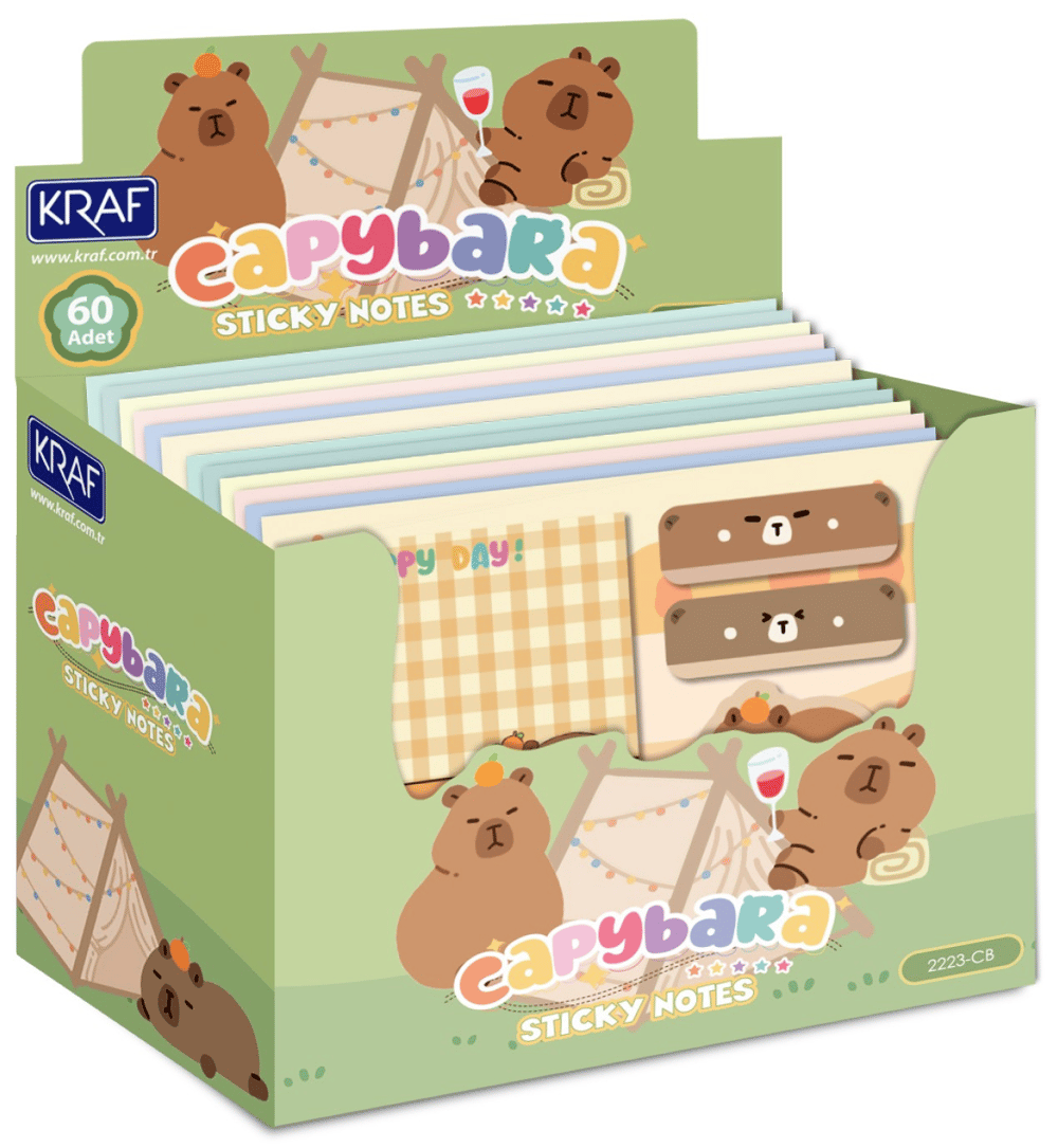 KRAF YAPIŞKANLI NOT KAĞIDI SET CAPYBARA 4 X 20 YP 2223CB