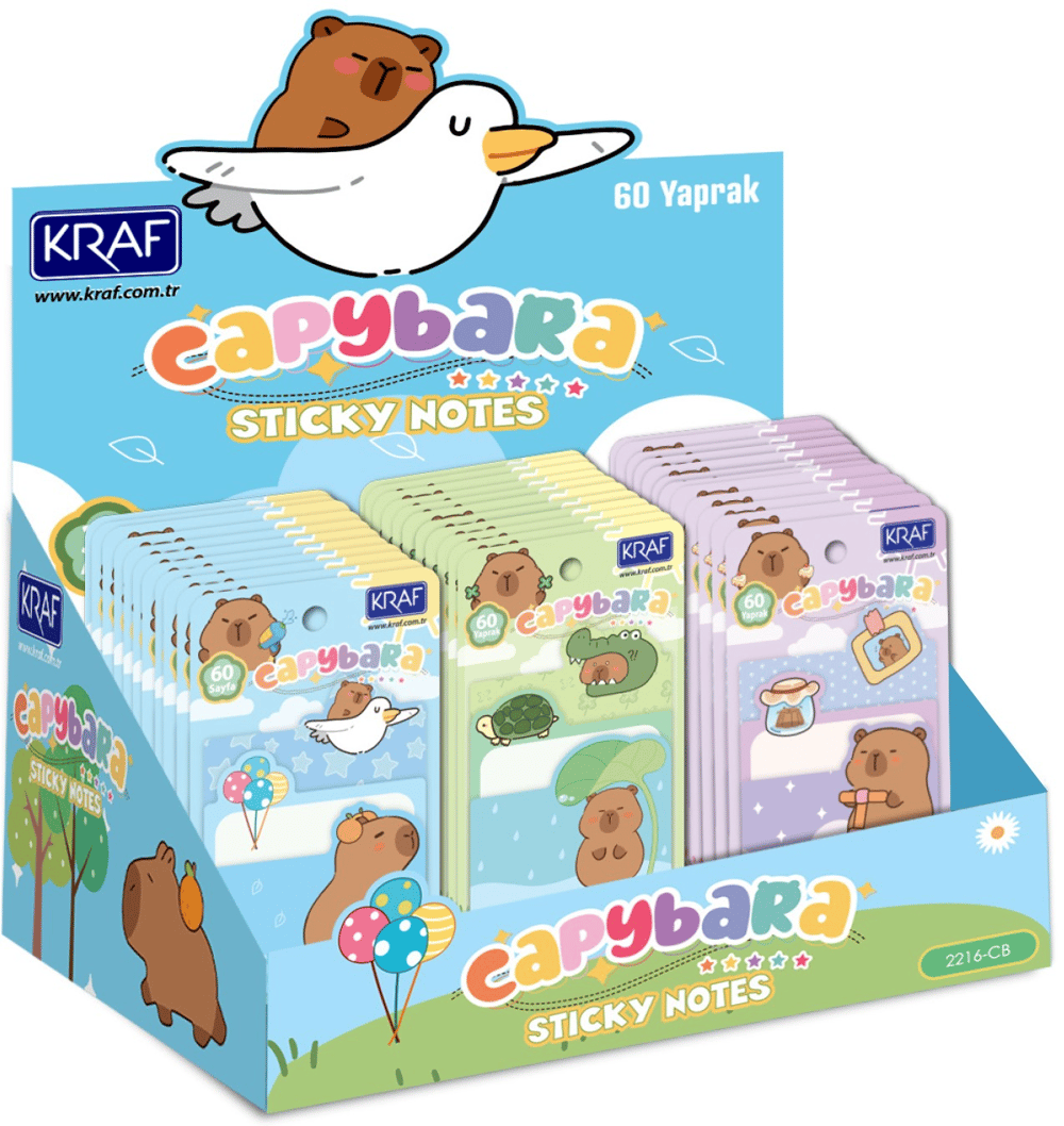 KRAF YAPIŞKANLI NOT KAĞIDI SET CAPYBARA 60 YP 2216CB
