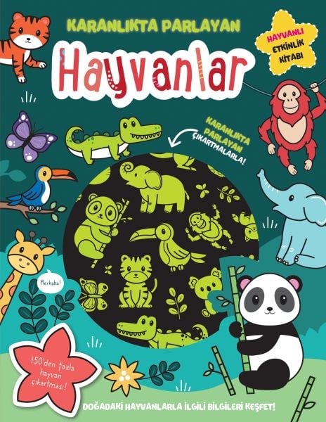 Karanlıkta Parlayan Kitaplar - Hayvanlar (Parlayan Çıkartmalar)