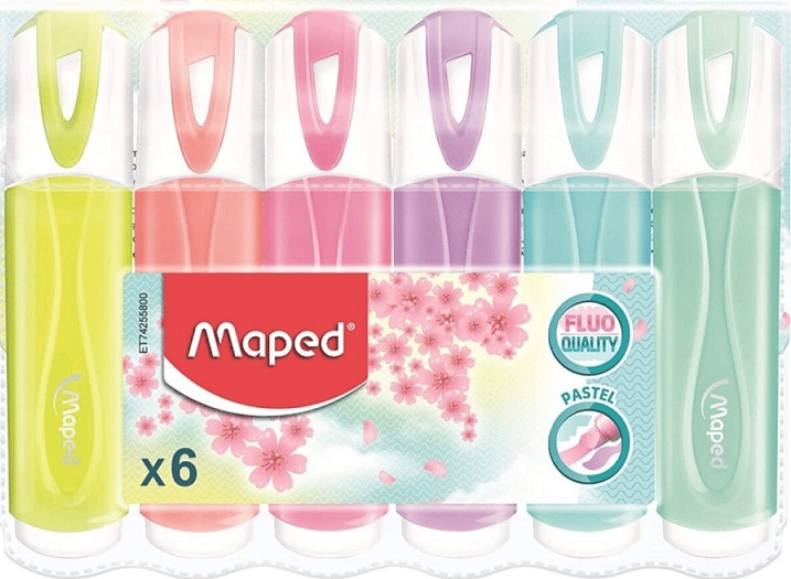 MAPED FOSFORLU KALEM FLUO PASTEL RENK 6 LI 742558