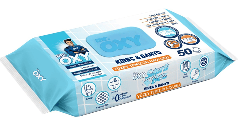 MR.OXY YÜZEY TEMİZLİK HAVLUSU SİHİRLİ BEZ 50 Lİ KİREÇ & BANYO