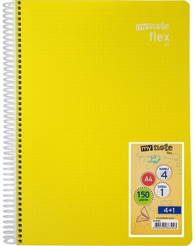 MYNOTE DEFTER FLEX NEO PP KAPAK SPİRALLİ A4 80 YP DÜZ MFXNE-A480-D