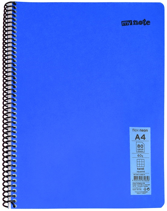 MYNOTE DEFTER FLEX NEO PP KAPAK SPİRALLİ A4 40 YP ÇİZGİLİ MFXNE-A440-Ç