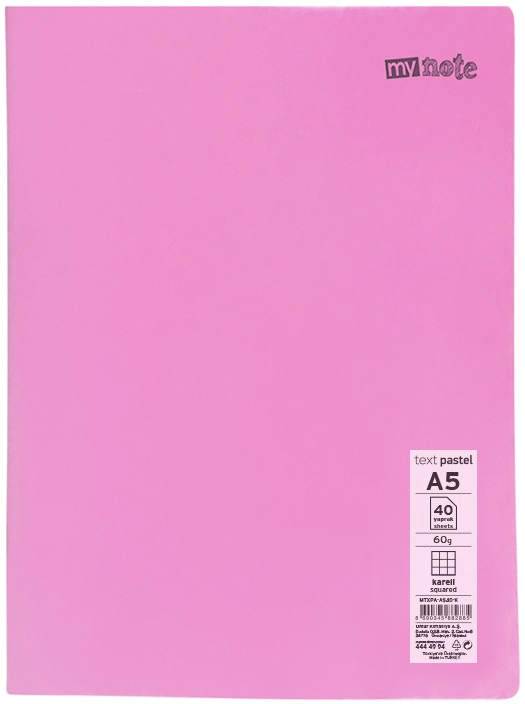 MYNOTE DEFTER TEXT PASTEL PP KAPAK DİKİŞLİ A5 80 YP ÇİZGİLİ MTXPA-A580-Ç