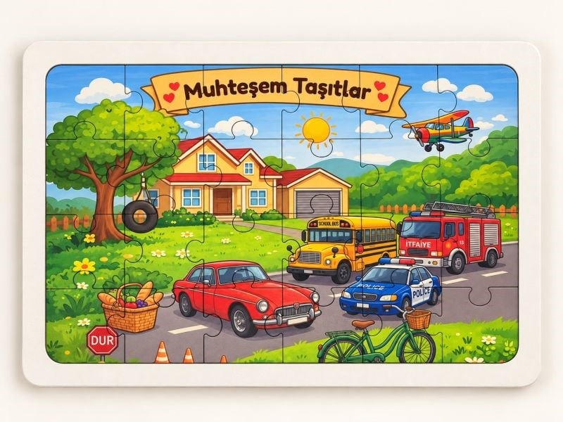Muhteşem Taşıtlar - 24 Parça Ahşap Puzzle