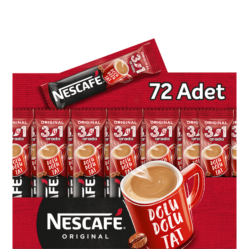 NESCAFE 3 Ü 1 ARADA KAHVE 17.5 GR 72 Lİ 12527172