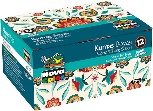 NOVA COLOR KUMAŞ BOYASI ŞİŞE SET 12 Lİ NC-192