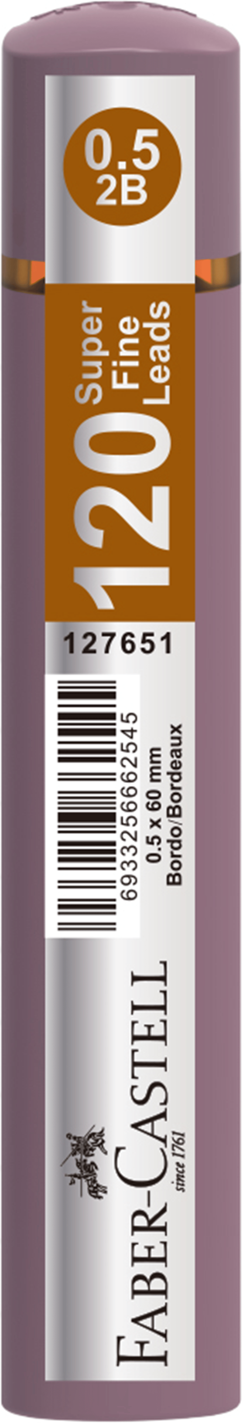 PASİF FABER MİN GRIP SOFT 0.5MM 2B 60MM 120Lİ TİT BORDO 127651