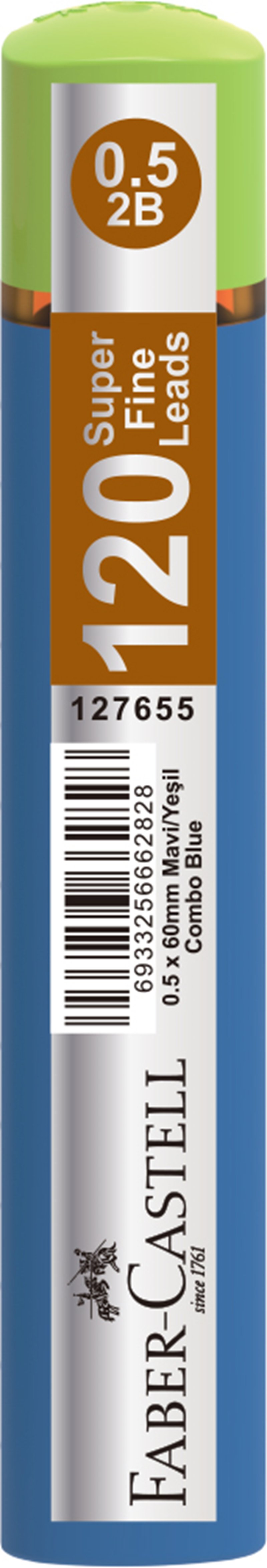 PASİF FABER MİN GRIP SOFT 0.5MM 2B 60MM 120Lİ KOMBO MAVİ/YEŞİL 127655