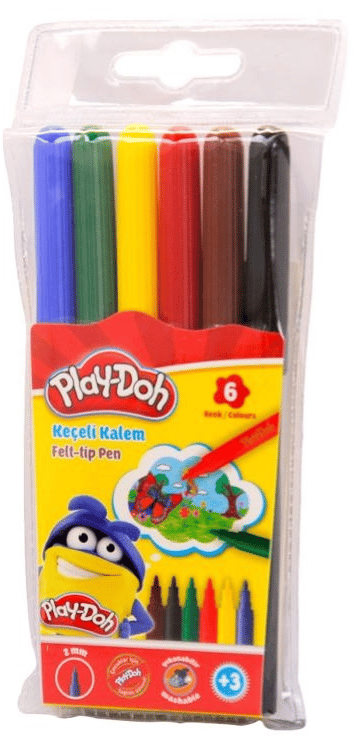 PLAY-DOH KEÇELİ KALEM  6 RENK 2 MM PLAY-KE004