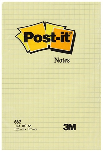 POST-IT YAPIŞKANLI NOT KAĞIDI SARI 102x152 KARELİ 100 YP 662 520100441500
