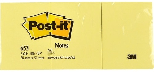 POST-IT YAPIŞKANLI NOT KAĞIDI SARI 38x51 100 YP 653 520100440100