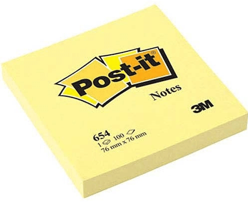 POST-IT YAPIŞKANLI NOT KAĞIDI SARI 76x76 100 YP 654 520100441700