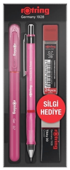 ROTRİNG VERSATİL KALEM VİSUCLİCK + JEL 0.7 OKUL SETİ PEMBE