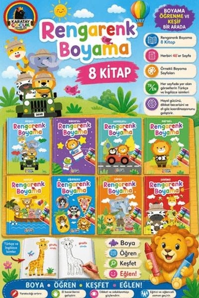 Rengarenk Boyama (8 Kitap)