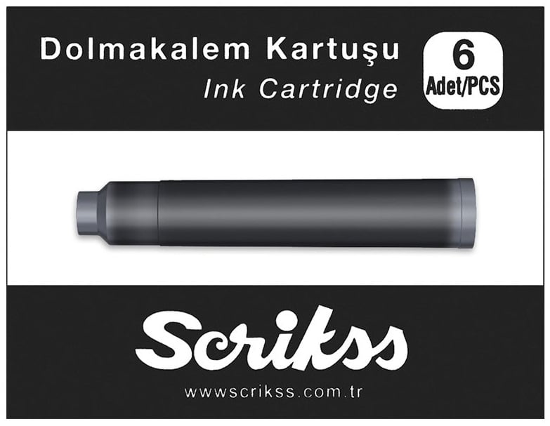 SCRIKSS DOLMA KALEM  KARTUŞU 10x6 LI PAKET SİYAH
