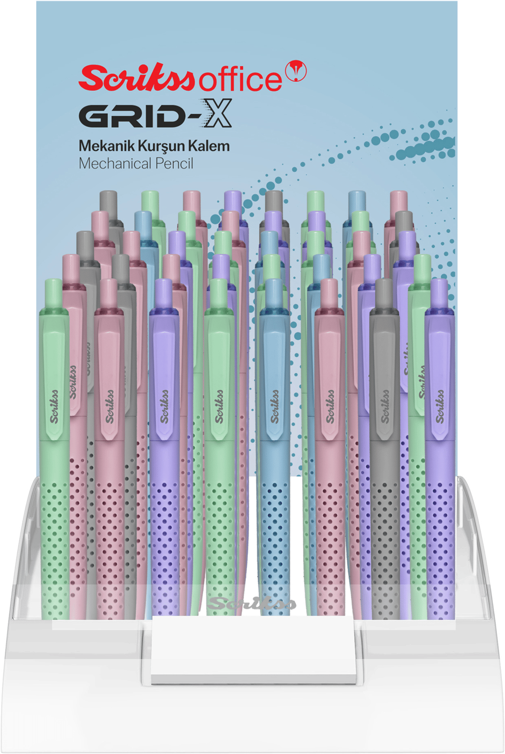SCRIKSS OFFICE VERSATİL KALEM GRID-X PASTEL 0.5-0.7 40 LI STAND