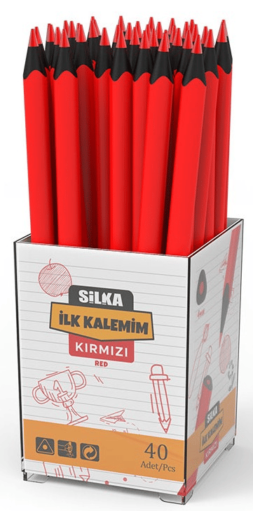 SİLKA KOPYA KALEMİ KIRMIZI JUMBO DARK KIRMIZI İLK KALEMİM 40 LI ART.622