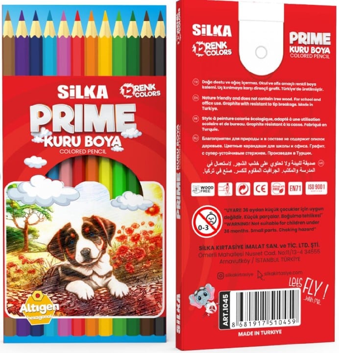 SİLKA KURU BOYA PRIME 12 RENK TAM BOY ART.1045