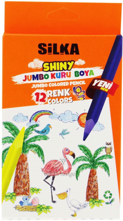 SİLKA KURU BOYA SHINY 12 RENK TAM BOY JUMBO ART.535