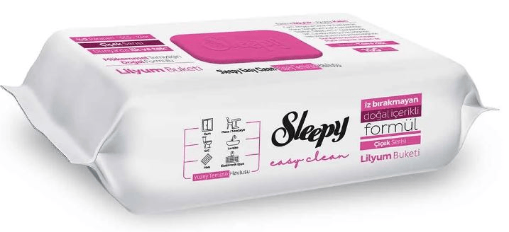 SLEEPY EASY CLEAN YÜZEY TEMİZLİK HAVLUSU 100 LÜ ÇİÇEK SERİSİ LİLYUM BUKETİ (PEMBE)