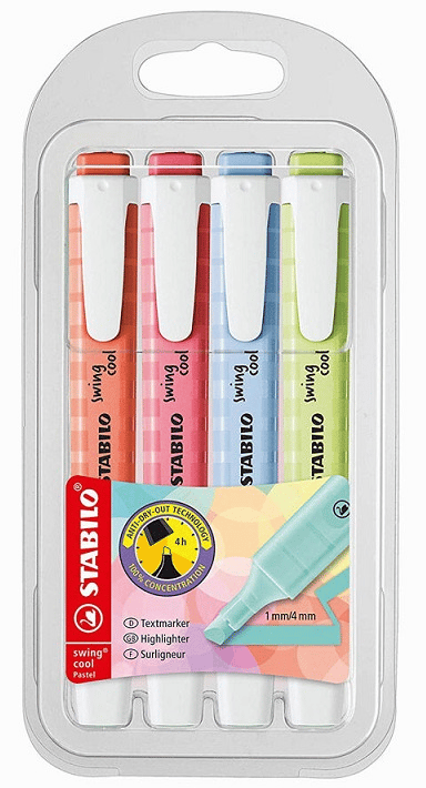 STABILO FOSFORLU KALEM SWING COOL PASTEL SET 4 LÜ 275/4-08-1