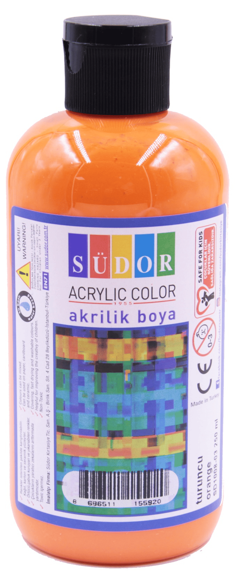 SÜDOR AKRİLİK BOYA 250 ML TURUNCU SD1008-03
