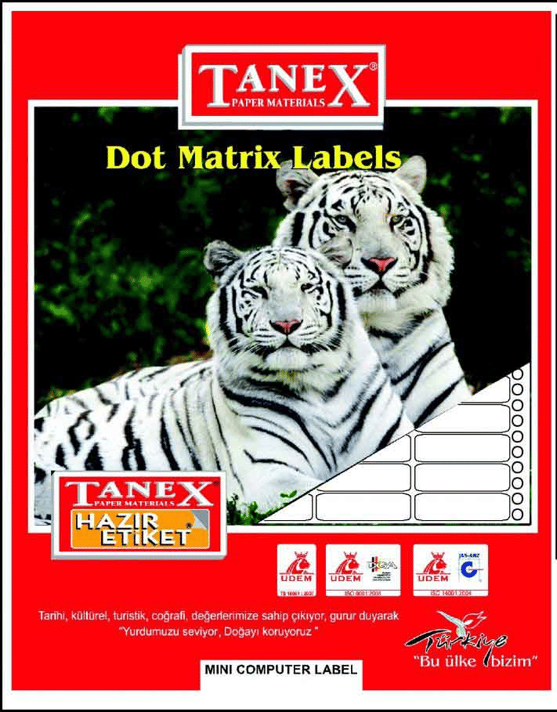 TANEX BİLGİSAYAR ETİKETİ TW-0017 35 X 97 MM 2 Lİ