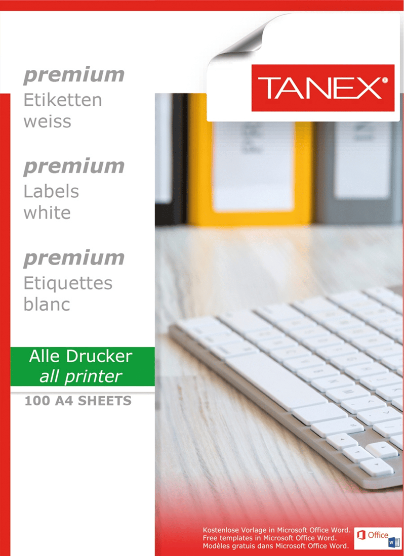 TANEX LASER ETİKET TW-2297 105 X 297 MM 100 LÜ