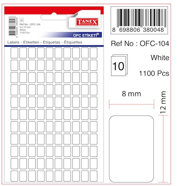 TANEX OFİS ETİKETİ OFC-104 BEYAZ