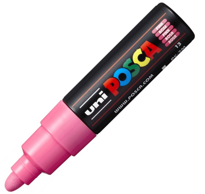 UNİ POSTER MARKÖRÜ POSCA PC-7M 4.5-5.5 PEMBE