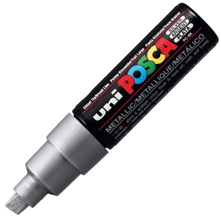 UNİ POSTER MARKÖRÜ POSCA PC-8K 8.0 METALİK GÜMÜŞ