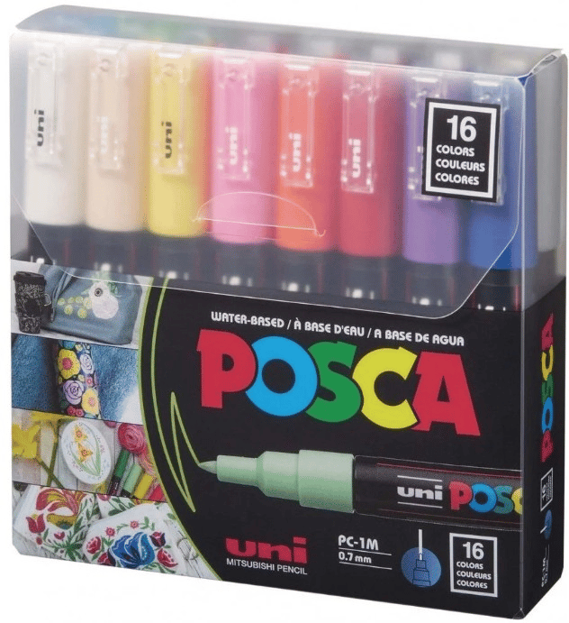 UNİ POSTER MARKÖRÜ POSCA SET PC-1M 0.7 16 LI