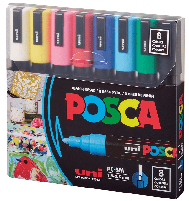 UNİ POSTER MARKÖRÜ POSCA SET PC-5M/8C 1.8-2.5 ANA RENK 8 Lİ