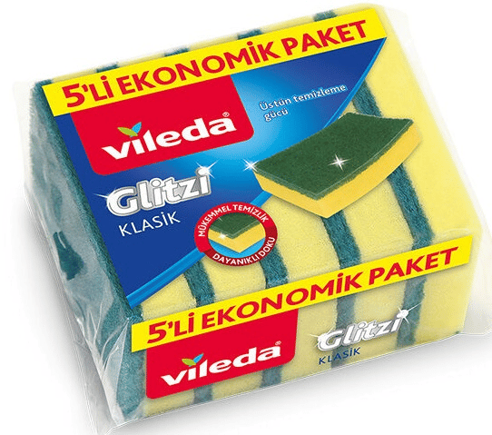 VİLEDA SÜNGER KLASİK YEŞİL 5 Lİ DÜZ 180377