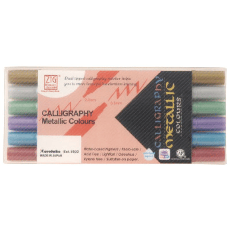 ZIG KALİGRAFİ KALEMİ METALİK MS-8400/6V 6 LI