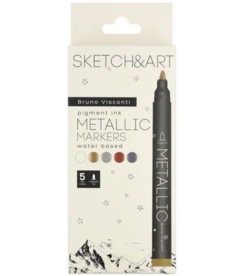 Bruno Vıscontı Metalik Marker Sketch & Art 5 Renk 22-0096