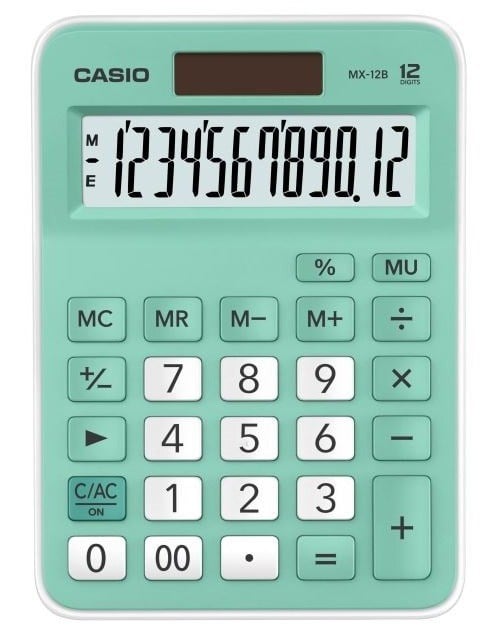 Casio Mx-12B-Gn Masaüstü Hesap Makinesi – 12 Hane (Yeşil)