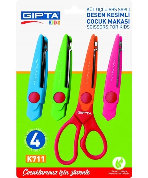 Gipta Makas Şekilli Kesim 4 Lü Blisterli K7110
