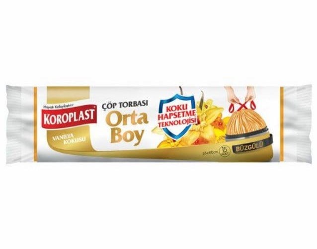 Koroplast Çöp Torbası Orta 55X60 Büzgülü Vanilya Kokulu 15 Li St01600160