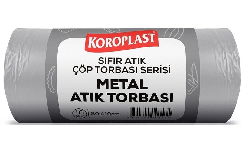 Koroplast Çöp Torbası Sıfır Atık Metal Atıklar Jumbo 80X110 Cm 650 Gr 10'Lu