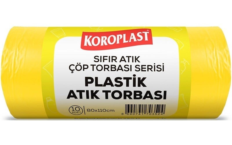 Koroplast Çöp Torbası Sıfır Atık Plastik Atıklar Jumbo 80X110 Cm 440 Gr 10'Lu