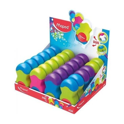 Maped Kalemtıraş Loopy Renkli Tek Delikli Silgili Dısplay 49121
