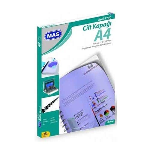 Mas Cilt Kapağı 7740 A4 160 Mıc 100 Lü Yeşil