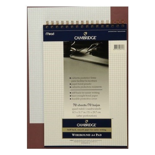 Mead Bloknot Cambrıdge Spiralli Karton Kapak A4 Beyaz 70 Yp Kareli M-259882