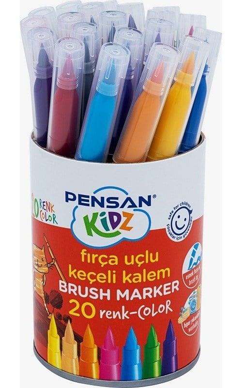 Pensan Kidz Keçeli Kalem 4000 20 Renk Fırça Uçlu