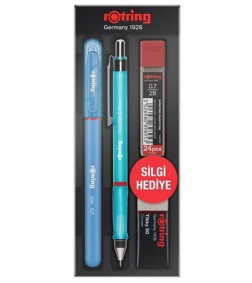 Rotring Versatil Kalem Visuclick + Jel 0.7 Okul Seti Mavi
